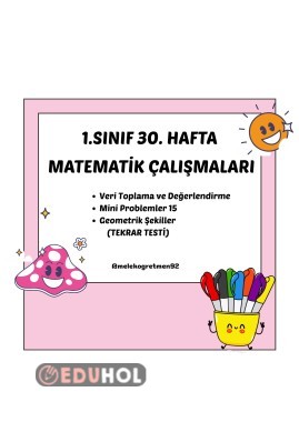 1. SINIF 30. HAFTA MATEMATİK ÇALIŞMALARI