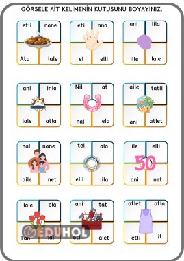 ANETİLLLL GÖRSELE AİT KELİMENİN KUTUSUNUZ BOYA
