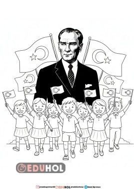 Bayrağımız ve Atatürk temalı boyamalar