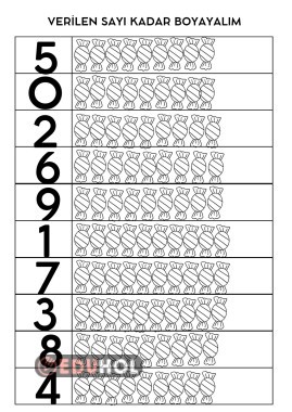 VERİLEN SAYI KADARINI BOYA