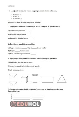 Geometrik Cisimler Değerlendirme 2.sınıf