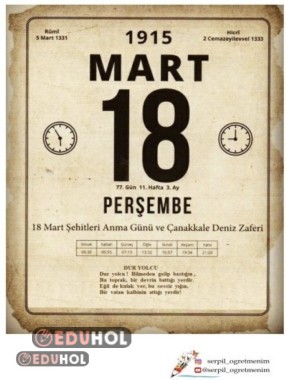 18 MART ÇANAKKALE TAKVİMİ