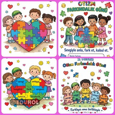 2 Nisan Otizm Farkındalık Renkli Sayfa