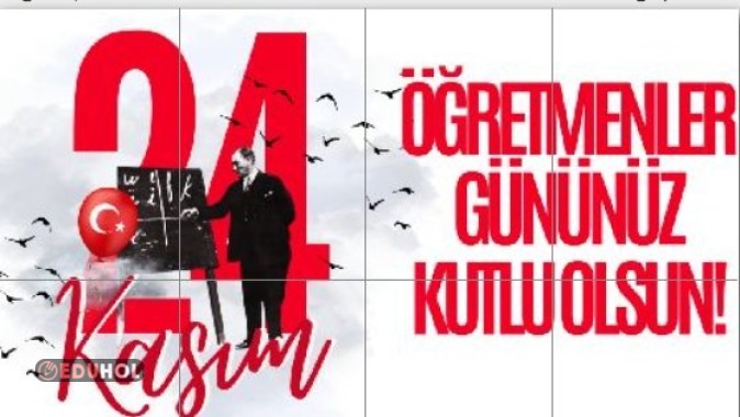 24 Kasım Öğretmenler Günü Başöğretmen ATATÜRK Afiş