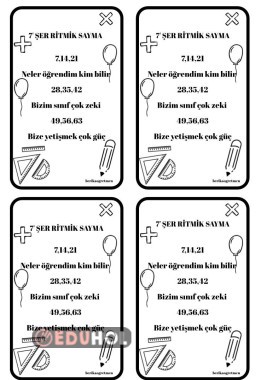 7'ŞER RİTMİK SAYMA TEKERLEMESİ