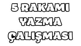 5 Rakamı Yazma Çalışması