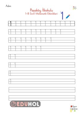 1.sınıf 1-5 rakamların yazılışı