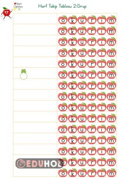 2.Grup Elmalı HArf Takip Tablosu