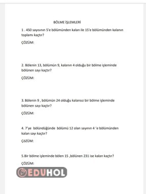 bölme işlemleri