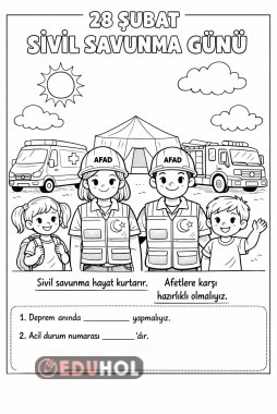 Sınıfım sivil savunma kulübü, pano için boyayacaklar.