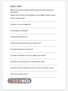 sosyal bilgiler sözlü tarih