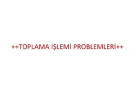 toplama işlemi problemleri