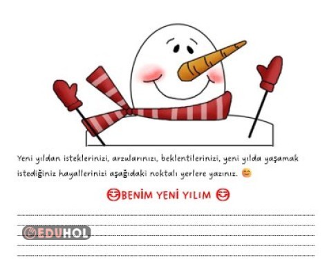 Yeni yıldan istediklerim, serbest yazı çalışması