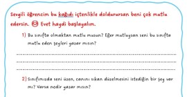 Öğrencinin sınıf ortamı ve aile hayatıyla ilgili kısa bir tanıma ve kontrol