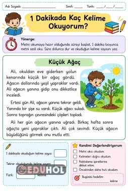 1 dakikada kaç kelime okuyorum etkinliği -3