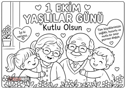 1 Ekim Yaşlılar Günü Boyama
