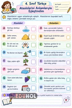 Atasözlerini Anlamlarıyla Eşleştirme