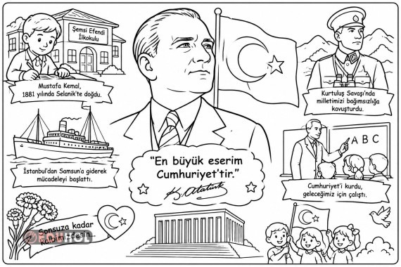 Atatürk Boyama Sayfası