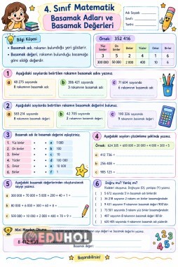 Basamak adları ve Basamak Değeri Etkinlik