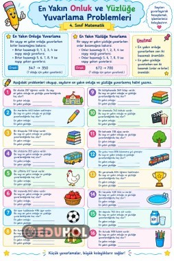en yakın onluk ve yüzlüğe yuvarlama problemleri