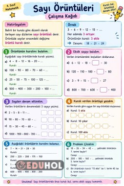 sayı örüntüleri çalışma kağıdı