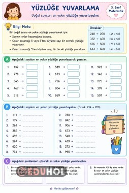 Yüzlüğe Yuvarlama Alıştırma Ve Problem