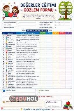 DEĞERLER EĞİTİMİ GÖZLEM FORMU