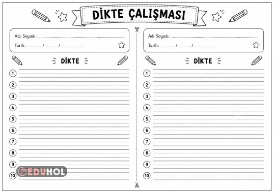Dikte çalışma yaprağı