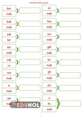BASARA HECEDEN KELİME OLUŞTURMA