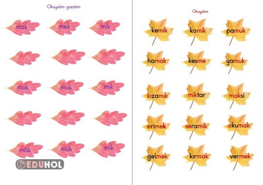 BASARA MAK MEK HECE KELİME YAZMA
