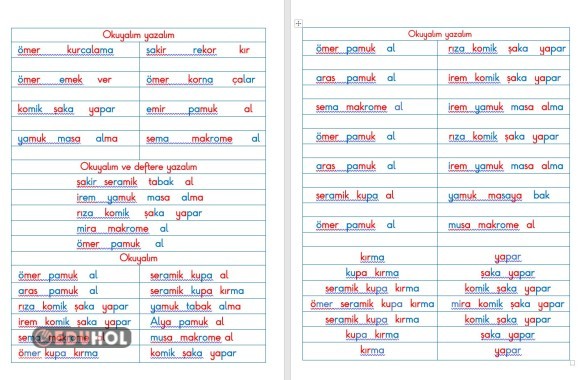 BASARA MAK MEK MİK...HECELERİ İLE OKUMA YAZMA ÇALIŞMALARI