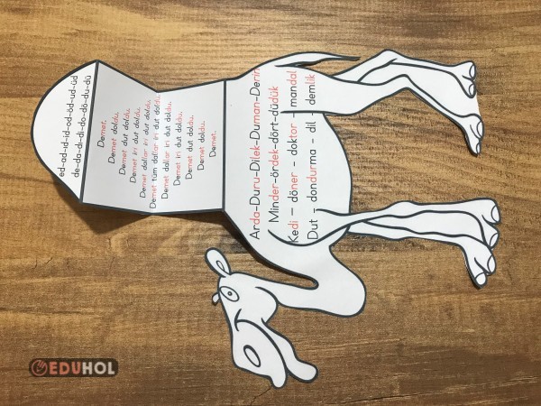 D HARFİ DEVE HECE, KELİME HIZLI OKUMA METNİ OKU BOYA ETKİNLİĞİ