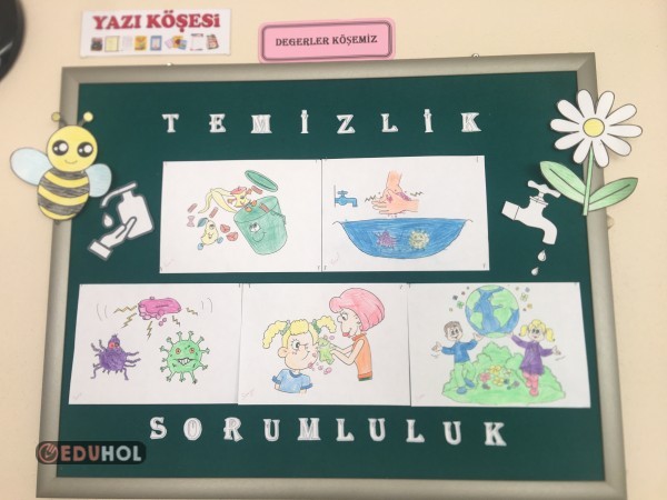 Temizlik Ve Sorumluluk De Erle Eduhol Etkinlik Ndir Oyun Oyna Temizlik Ve Sorumluluk Degerler Pano Sablonu Ve Boyama Etkinlikleri