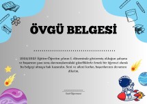 Örnek Öğrenciler için Övgü Belgesi Şablonu
