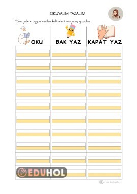 Dikte Kağıdı Şablonu (Ev Ödevleri İçin İdeal)