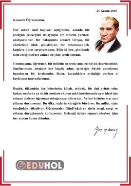 Öğretmenler Günü Atamızdan Mektup