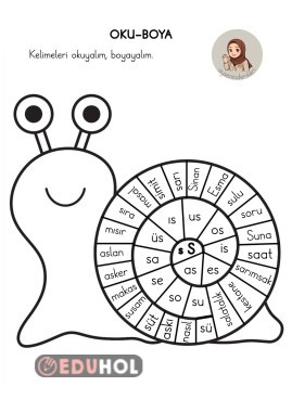 S SESİ SALYANGOZ HECE KELİME OKUMA