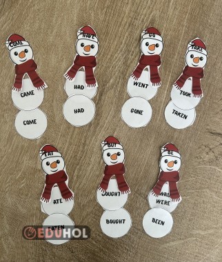 Irregular verbs snowman craft
