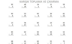 KARIŞIK TOPLAMA VE ÇIKARMA 2