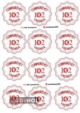 102.YIL CUMHURİYET YAKA KARTI 1