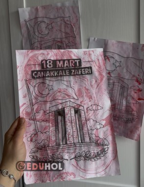 18 Mart boyama sayfası( Ebru sanatı için)