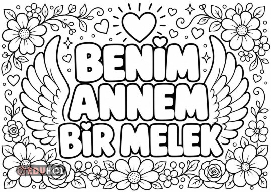 Anneler günü renksiz poster -boyama posteri 30 sayfa
