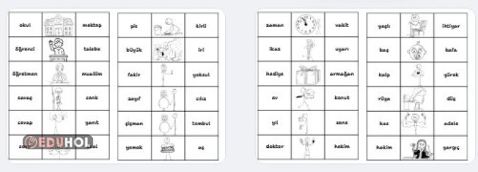 Eş Anlamlı Görselli Kelimeler