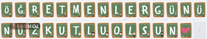 Öğretmenler Günü Harfleri (Pano-Gösteri Amaçlı)