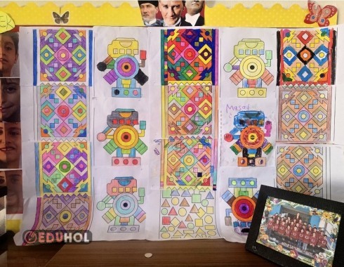 Geometrik şekiller boyama sayfaları