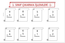 1. Sınıf Çıkarma İşlemleri