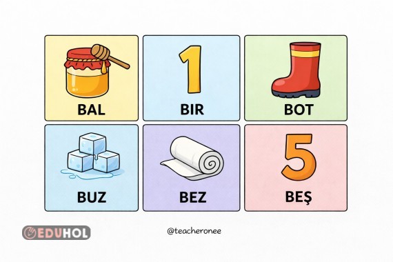 B sesi tek heceli kelimeler