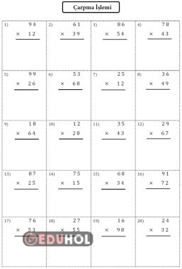 Çarpma işlemlerini yap