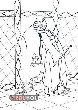 Kaplumbağa terbiyecisi boyama