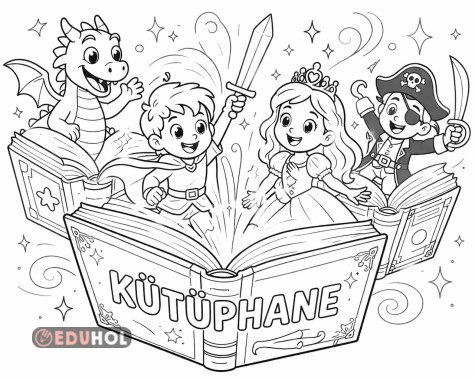 Kitap karakterleri boyama